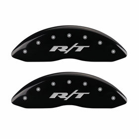 MGP Caliper Covers 12162SRT1BK Black Powder Coat Finish Engraved Front/Rear RT Caliper Cover, (Set of 4)