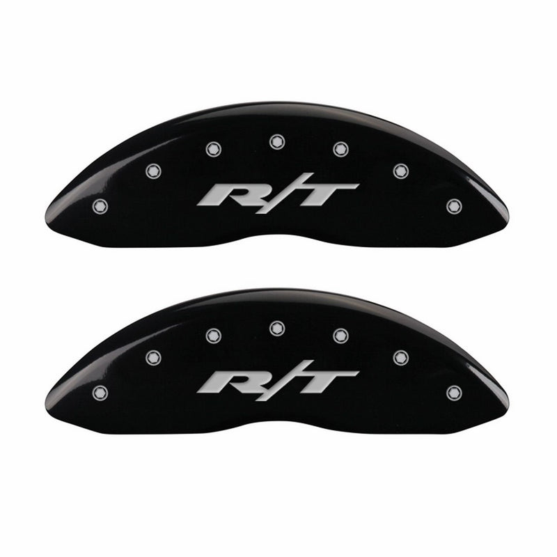 MGP Caliper Covers 12162SRT1BK Black Powder Coat Finish Engraved Front/Rear RT Caliper Cover, (Set of 4)