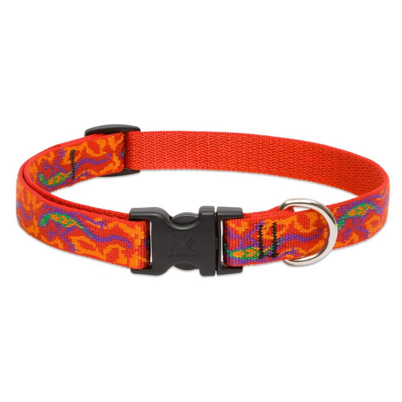 LupinePet Originals 3/4" Go Go Gecko 13-22" Adjustable Collar for Medium and Larger Dogs