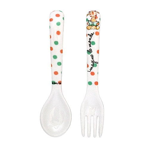 Baby Cie Imagine The World Textured Fork & Spoon, Multicolor