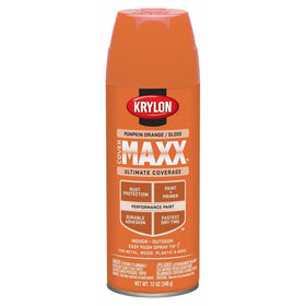 Krylon K09133000 COVERMAXX Spray Paint, Gloss Pumpkin Orange, 12 Ounce