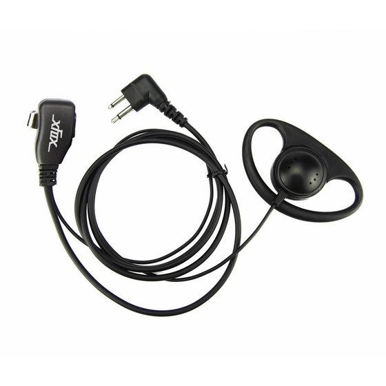 XFox 2Pin Advanced D Shape Clip-Ear PTT Headset Earpiece Mic for Motorola 2 Way Radios GP88S GP300 GP68 GP2000 GP88 GP3188 CP040 CP1200 A8 A6 A10 A12 Walkie