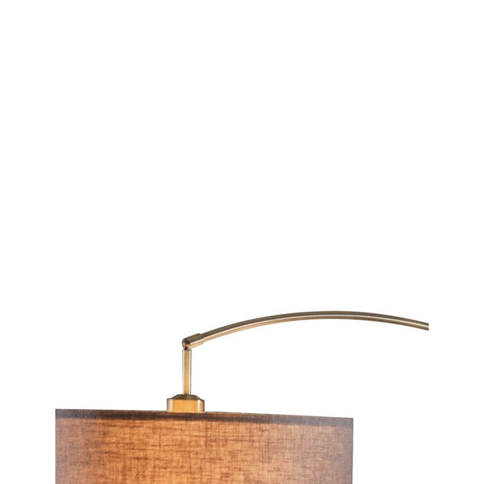 Arch Shaped Floor Lamp with Drum Shade and Round Marble Base, Bronze