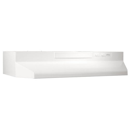 Broan F403611 Two-Speed Four-Way Convertible Range Hood, 36-Inch, White on White