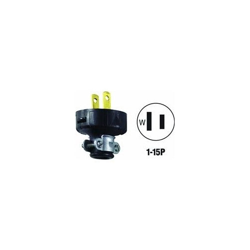 Leviton 48646 15 Amp, 125 Volt Plug, Non-Grounding plug, Black