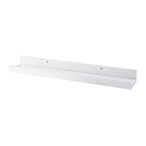 Modern White Floating Ledge for Photos, Pictures and Frames 21.75 Inch Long