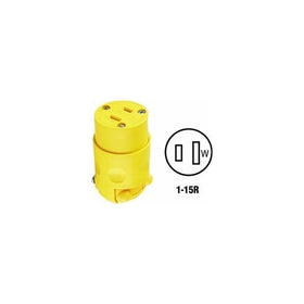 Leviton 115CV 15 Amp, 125 Volt, Cord Outlet, Polarized, Yellow