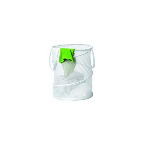 Honey-Can-Do HMP-01262 Pop-Up Mesh Spiral Hamper, Medium, White