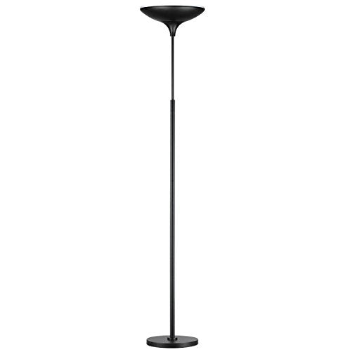 Globe Electric 12784 LED Floor Lamp Torchiere, Energy Star Certified, Dimmable Super Bright, 43W, 3000 Lumens, 1 x 43W Integrated LED, 12.99" x 12.99" x 70.9", Black Satin Finish