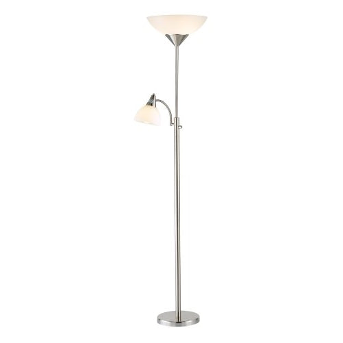 Adesso 7202-22 Piedmont Torchiere - Contemporary Floor Lamp with Adjustable Reading Lamp. Home Decor and Lighting