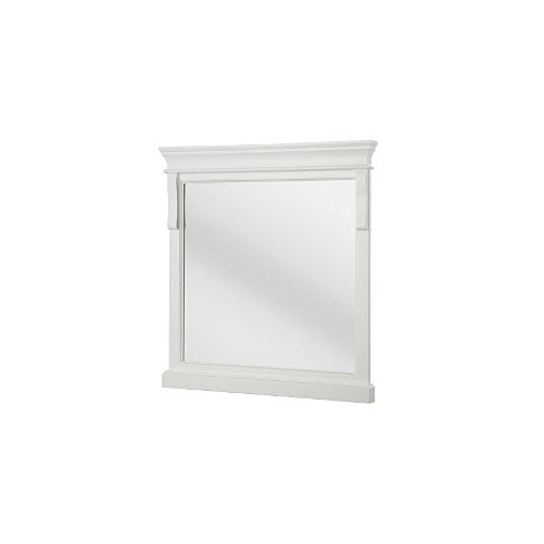 Foremost Naples 30 in. x 32 in. Framed Wall Mirror in White