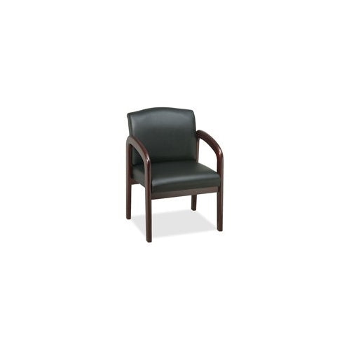 Lorell Guest Chair, 23 by 25-1/2 by 33-1/2-Inch, Black/Espresso Frame