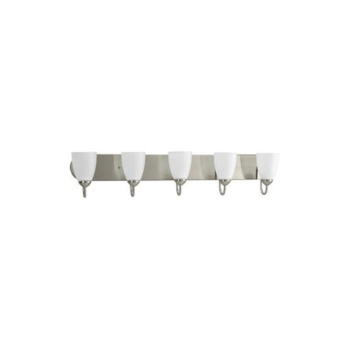 Progress Lighting P2713-09 Gather Collection 5-Light Vanity Fixture, Brushed Nickel