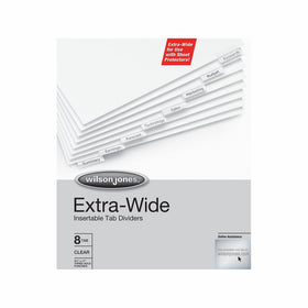 Wilson Jones Oversized Insertable Dividers, 8-Tab Set, Clear Tabs (W55209A)