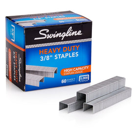 Swingline Staples, Heavy Duty, 60-Sheet Capacity, 3/8" Length, 100/Strip, 5000/Box, 1 Box (79398)