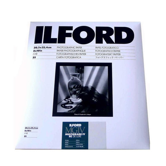 Ilford Multigrade IV RC Deluxe Resin Coated VC Variable Contrast Black & White Enlarging Paper - 8x10" - 25 Sheets - Pearl Surface