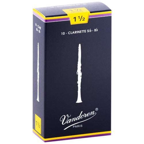 Vandoren CR1015 Bb Clarinet Traditional Reeds Strength 1.5; Box of 10
