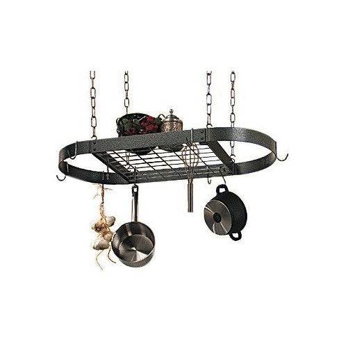 The Gourmet Oval Kitchen Pot Rack with Grid