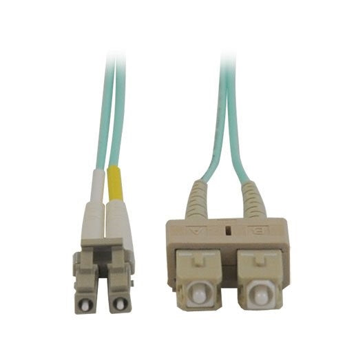 Tripp Lite 10Gb Duplex Multimode 50/125 OM3 LSZH Fiber Patch Cable (LC/SC) - Aqua, 15M (50-ft.)(N816-15M)