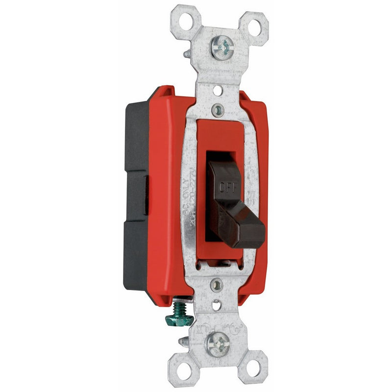 Legrand-Pass & Seymour CSB20AC1CC8 20-Amp 120-volt/277 Voltage Alternating Current Back and Side Wire Commercial Single Pole Switch, Brown