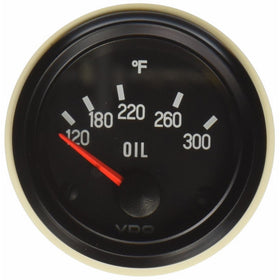 VDO 310012 Cockpit Style Electrical Temperature Gauge 2 1/16" Diameter, 300F, White Dial Face
