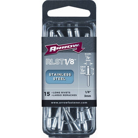 Arrow Fastener RLST1/8 Long Stainless 1/8-Inch Rivets, 15-Pack