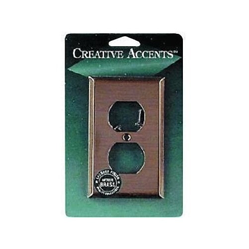 Jackson Deerfield 9AB108 Steel Duplex Outlet Wall Plate, Brass Finish