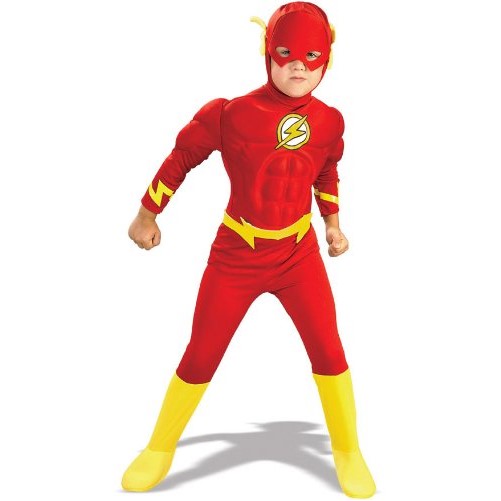 Rubies DC Comics Deluxe Muscle Chest The Flash Costume, Large