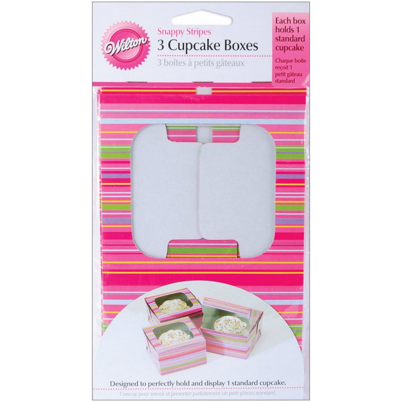 Wilton Single Striped Cupcake Box, Holds 1 Standard Cupcake