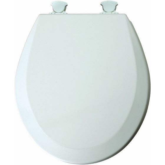 Mayfair 46EC 000 Molded Wood Toilet Seat with Lift-Off Hinges, Round, White