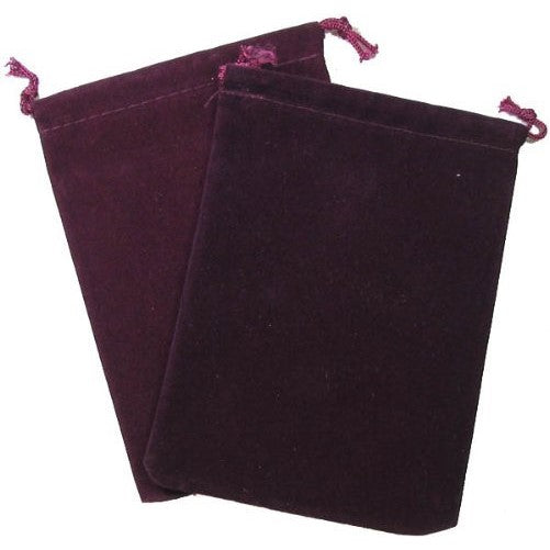 Chessex Dice: Velour Cloth Dice Bag Small (4 x 6) - BURGUNDY - Holds Approximately 20-30 Dice