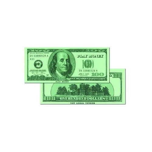 Learning Advantage, Play $100 Paper Bills Set - Set of 50