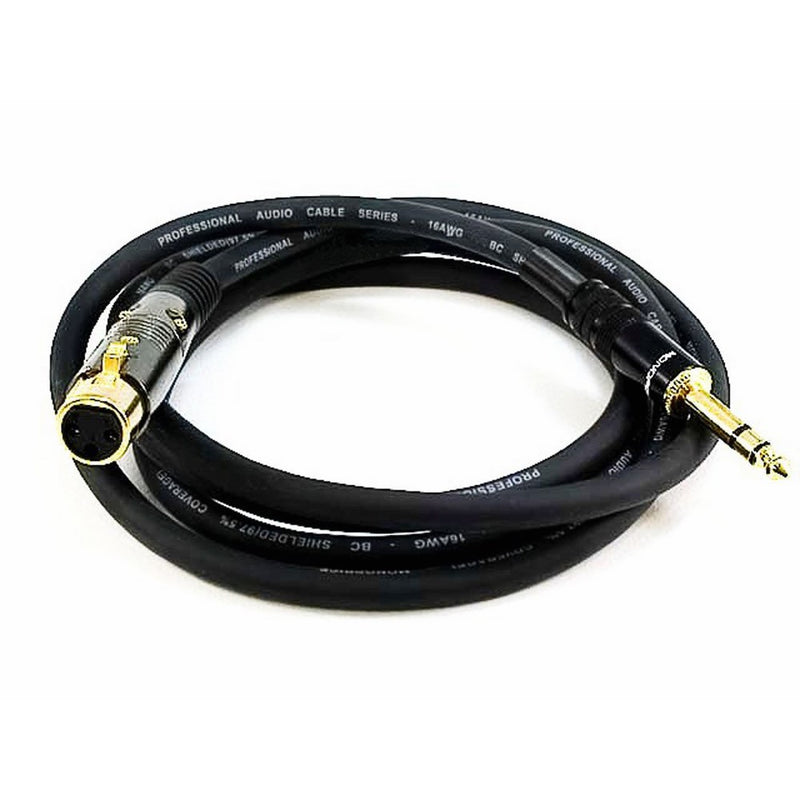 Monoprice 104769 6-Feet Premier Series XLR Female to 1/4-Inch TRS Male 16AWG Cable