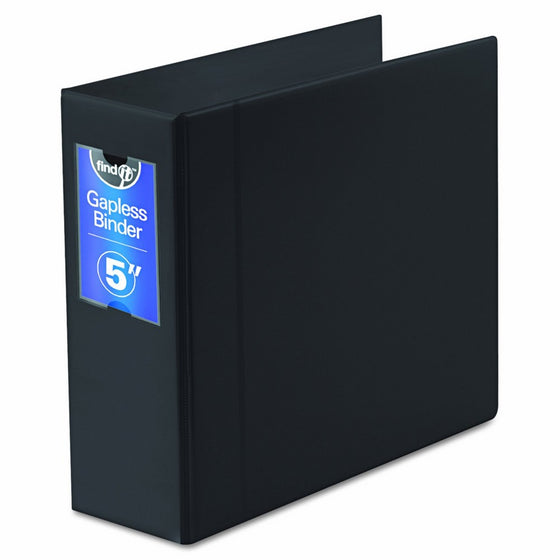 Find It Heavy Duty Flat Binder, 5 Inches, Non-View, Black (FT07095)