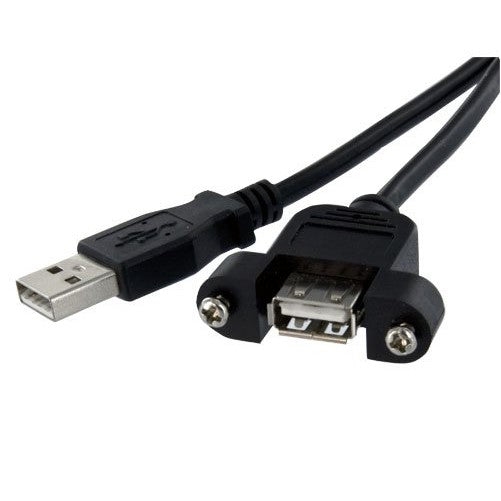 StarTech.com Panel Mount USB Cable A to A F/M - 1 ft (USBPNLAFAM1)