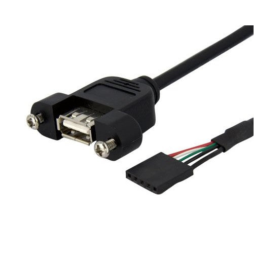 StarTech.com Panel Mount USB Cable USB A to Motherboard Header Cable F/F - 1 feet (USBPNLAFHD1)