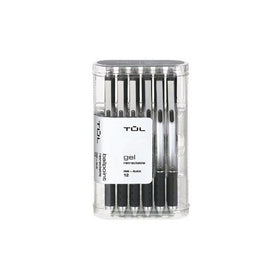Retractable tulle Gel pens 0.5 mm Fine Point, Black 12 / PK