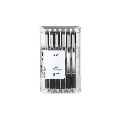 Retractable tulle Gel pens 0.5 mm Fine Point, Black 12 / PK