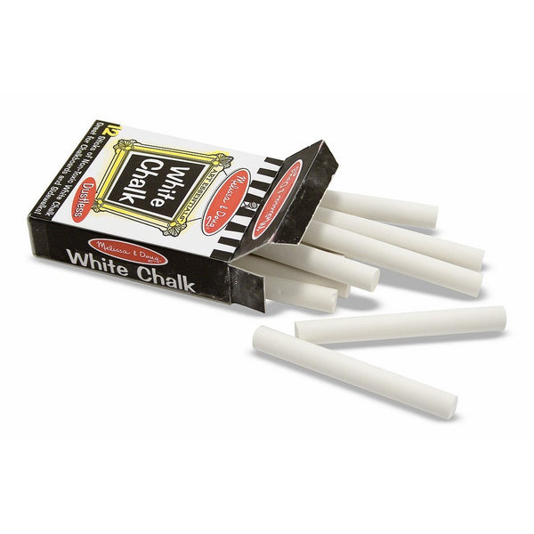 Melissa & Doug Art Essentials White Chalk Set - 12 Pieces of Dustless Chalk