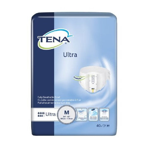 TENA Ultra Brief, Medium, Tab Closure, Adult Disposable, Heavy Absorbency, 67200 - Case of 80