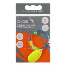 South Bend Single-Hook Walleye Rig Size 2 (Chartreuse)