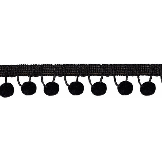 Ball Fringe 1-1/8" Wide 12 Yards-Black