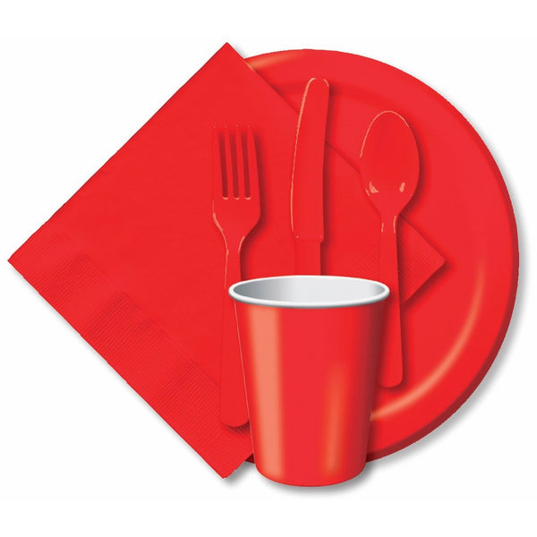 Creative Expressions Paper 7" Luncheon Plate 24-Pack: Classic Red