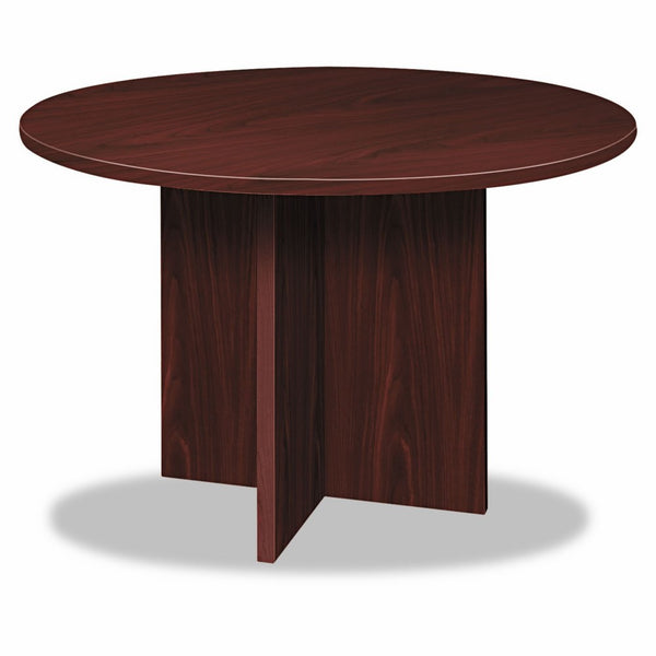 Basyx BLC48DNN BL Laminate Series Round Conference Table, 48 by 29.5-Inch, Mahogany