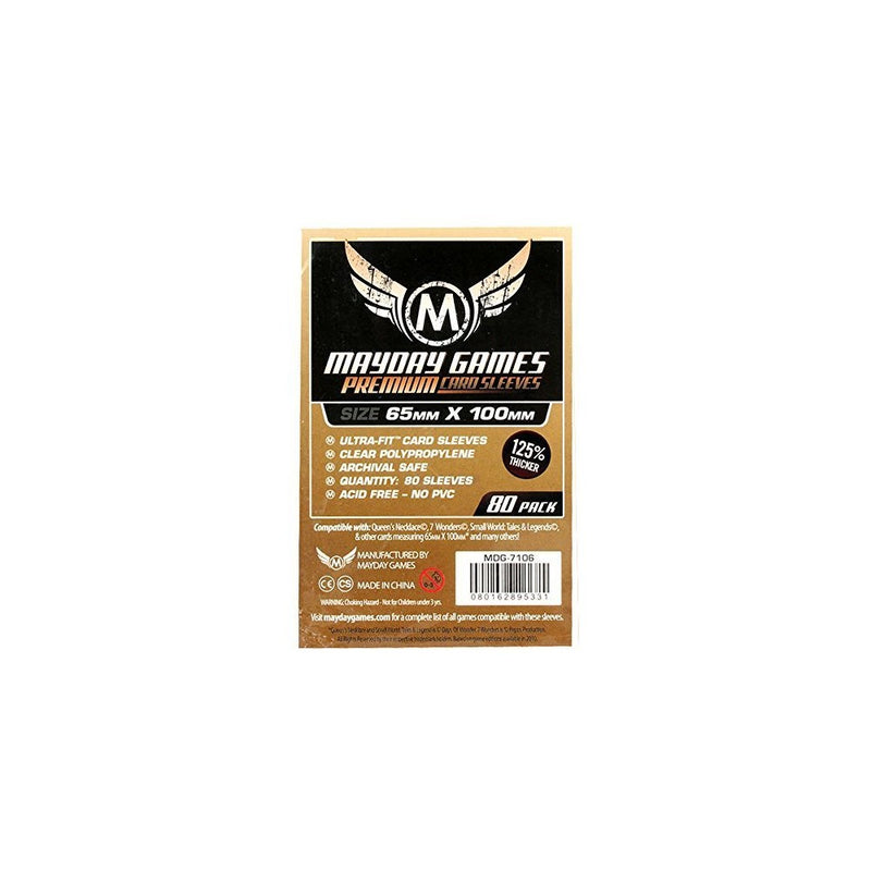 Mayday Games 7106 Clear Premium Magnum Ultra-Fit Sleeves 65x100mm - 80 Count