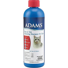 Farnam Products CFA100508693 Adams Flea and Tick Cat Shampoo with Precor, 12-Ounce