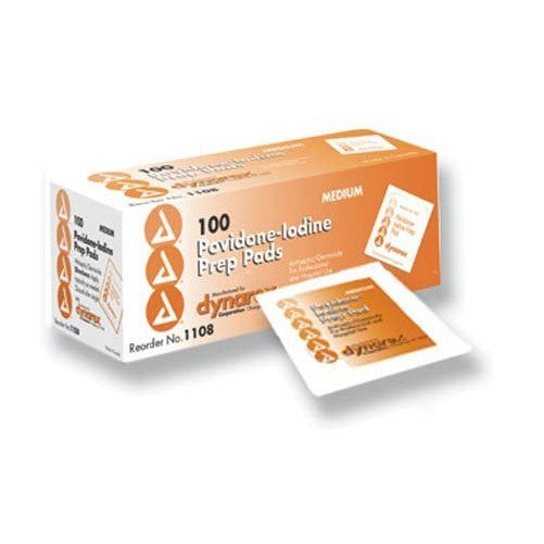 Complete Medical 972 Povidone Iodine Prep pads - Box of 100