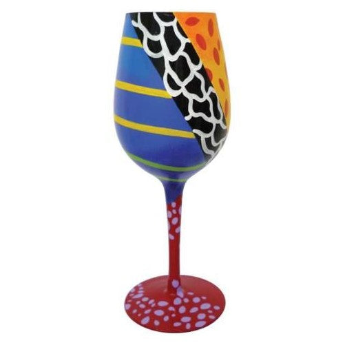 9 Inch Coral Reef Purple Wrasse 15 Ounce Wine Style Cocktail Bar Glass