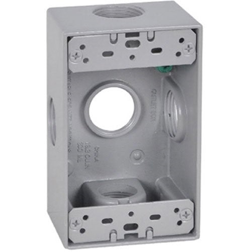 Master Electrician FSB75-5X Weatherproof 1 Gang Rectangular Outlet Box Five 3/4-Inch Holes