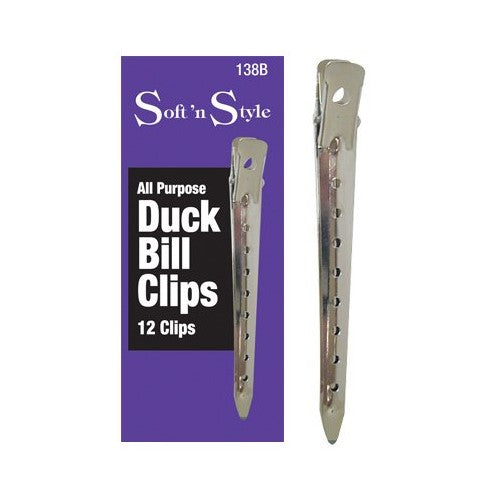 Soft 'N Style 12 All Purpose Duck Bill Hair Clips,(Pack of 2)